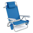 Folding Beach Chair with 7-Position Backrest & Cooler Bag by LJGDeals