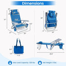 Folding Beach Chair with 7-Position Backrest & Cooler Bag by LJGDeals