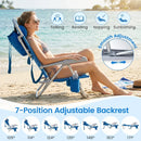 Folding Beach Chair with 7-Position Backrest & Cooler Bag by LJGDeals