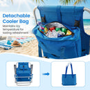 Folding Beach Chair with 7-Position Backrest & Cooler Bag by DirectDeals