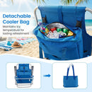 Folding Beach Chair with 7-Position Backrest & Cooler Bag by LJGDeals