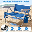 Folding Beach Chair with 7-Position Backrest & Cooler Bag by LJGDeals