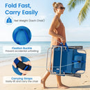 Folding Beach Chair with 7-Position Backrest & Cooler Bag by LJGDeals