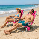 Folding Beach Chair with 7-Position Backrest & Cooler Bag by DirectDeals