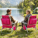 Folding Beach Chair with 7-Position Backrest & Cooler Bag by DirectDeals