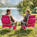 Folding Beach Chair with 7-Position Backrest & Cooler Bag by LJGDeals