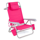 Folding Beach Chair with 7-Position Backrest & Cooler Bag by LJGDeals