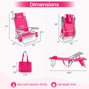 Folding Beach Chair with 7-Position Backrest & Cooler Bag by LJGDeals