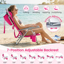 Folding Beach Chair with 7-Position Backrest & Cooler Bag by DirectDeals