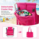 Folding Beach Chair with 7-Position Backrest & Cooler Bag by LJGDeals