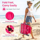 Folding Beach Chair with 7-Position Backrest & Cooler Bag by LJGDeals