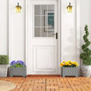 2 Pack Rectangular Planter Box with Drainage Gaps for Front Porch Garden Balcony by DirectDeals