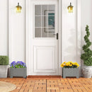 2 Pack Rectangular Planter Box with Drainage Gaps for Front Porch Garden Balcony by LJGDeals
