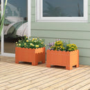 2 Pack Rectangular Planter Box with Drainage Gaps for Front Porch Garden Balcony by LJGDeals