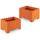 2 Pack Rectangular Planter Box with Drainage Gaps for Front Porch Garden Balcony by DirectDeals
