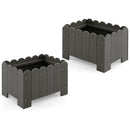 2 Pack Rectangular Planter Box with Drainage Gaps for Front Porch Garden Balcony by DirectDeals