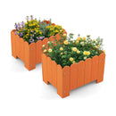 2 Pack Rectangular Planter Box with Drainage Gaps for Front Porch Garden Balcony by LJGDeals