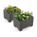 2 Pack Rectangular Planter Box with Drainage Gaps for Front Porch Garden Balcony by LJGDeals