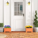 2 Pack Rectangular Planter Box with Drainage Gaps for Front Porch Garden Balcony by LJGDeals