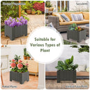 2 Pack Rectangular Planter Box with Drainage Gaps for Front Porch Garden Balcony by LJGDeals