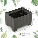 2 Pack Rectangular Planter Box with Drainage Gaps for Front Porch Garden Balcony by DirectDeals