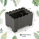 2 Pack Rectangular Planter Box with Drainage Gaps for Front Porch Garden Balcony by LJGDeals
