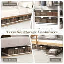 2 Pack Stackable Storage Containers Rolling Plastic Storage Bins by LJGDeals
