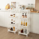 2 Packs 4-Tier Detachable Slim Storage Cart with Drainage Holes for Small Space-White by DirectDeals