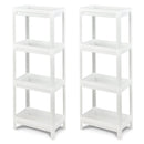 2 Packs 4-Tier Detachable Slim Storage Cart with Drainage Holes for Small Space-White by LJGDeals