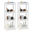 2 Packs 4-Tier Detachable Slim Storage Cart with Drainage Holes for Small Space-White by LJGDeals