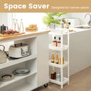 2 Packs 4-Tier Detachable Slim Storage Cart with Drainage Holes for Small Space-White by LJGDeals