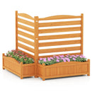 2-Panel Freestanding Outdoor Wood Privacy Screen-Yellow by LJGDeals