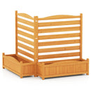 2-Panel Freestanding Outdoor Wood Privacy Screen-Yellow by LJGDeals