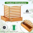 2-Panel Freestanding Outdoor Wood Privacy Screen-Yellow by LJGDeals