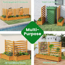 2-Panel Freestanding Outdoor Wood Privacy Screen-Yellow