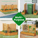 2-Panel Freestanding Outdoor Wood Privacy Screen-Yellow by LJGDeals