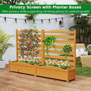 2-Panel Freestanding Outdoor Wood Privacy Screen-Yellow by LJGDeals