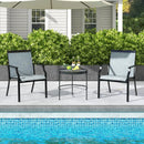 2 Piece Patio Dining Chairs Large Outdoor Chairs with Breathable Seat and Metal Frame by LJGDeals