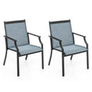 2 Piece Patio Dining Chairs Large Outdoor Chairs with Breathable Seat and Metal Frame by LJGDeals