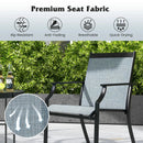 2 Piece Patio Dining Chairs Large Outdoor Chairs with Breathable Seat and Metal Frame by LJGDeals