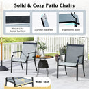 2 Piece Patio Dining Chairs Large Outdoor Chairs with Breathable Seat and Metal Frame by LJGDeals