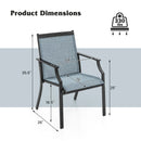 2 Piece Patio Dining Chairs Large Outdoor Chairs with Breathable Seat and Metal Frame by LJGDeals