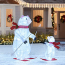 2 PCS Animated Skiing Polar Bears Pre-lit Christmas Bear Decoration with Skiing Motion by LJGDeals