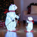 2 PCS Animated Skiing Polar Bears Pre-lit Christmas Bear Decoration with Skiing Motion by LJGDeals