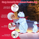 2 PCS Animated Skiing Polar Bears Pre-lit Christmas Bear Decoration with Skiing Motion by LJGDeals