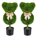 2 Pieces Bear Topiary Trees with Pots Sun-resistant Bear by DirectDeals