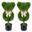 2 Pieces Bear Topiary Trees with Pots Sun-resistant Bear by LJGDeals