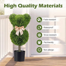 2 Pieces Bear Topiary Trees with Pots Sun-resistant Bear by LJGDeals