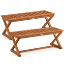 2-Person 44" Solid Wood Outdoor Bench with Slatted Seat for Patio Park Balcony by LJGDeals