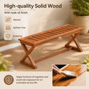 2-Person 44" Solid Wood Outdoor Bench with Slatted Seat for Patio Park Balcony by LJGDeals